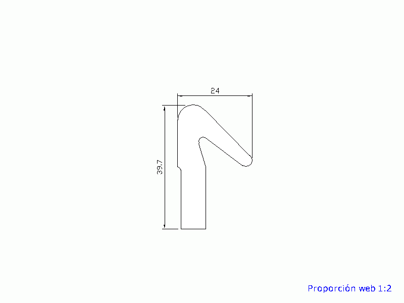 Perfil de Silicona P1751 - formato tipo Labiado - forma irregular