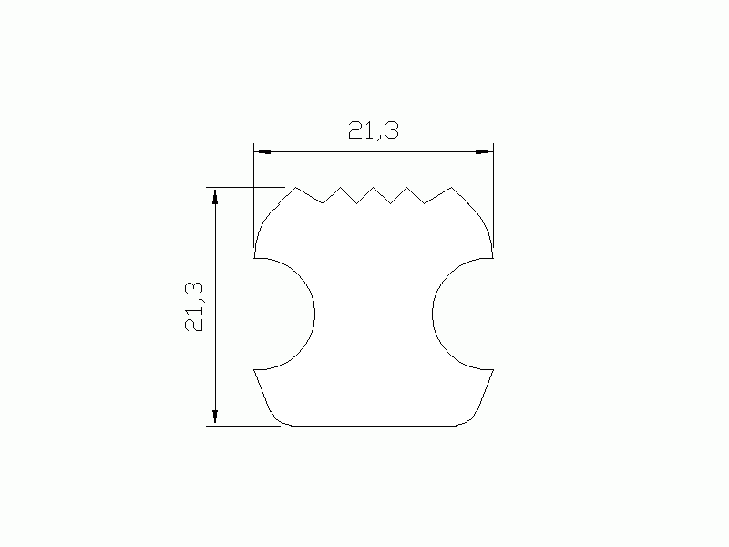 Perfil de Silicona P175Y - formato tipo Lampara - forma irregular