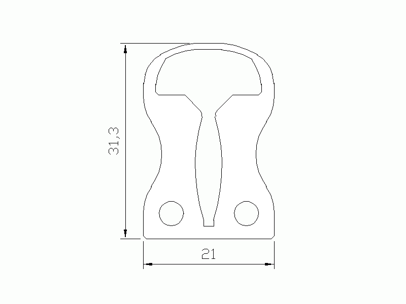 Perfil de Silicona P1772 - formato tipo Lampara - forma irregular