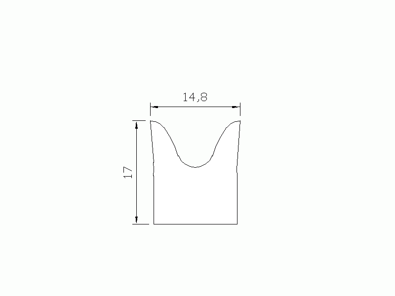 Perfil de Silicona P177B - formato tipo Cuernos - forma irregular