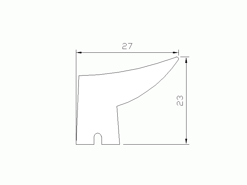 Perfil de Silicona P1794A - formato tipo Labiado - forma irregular