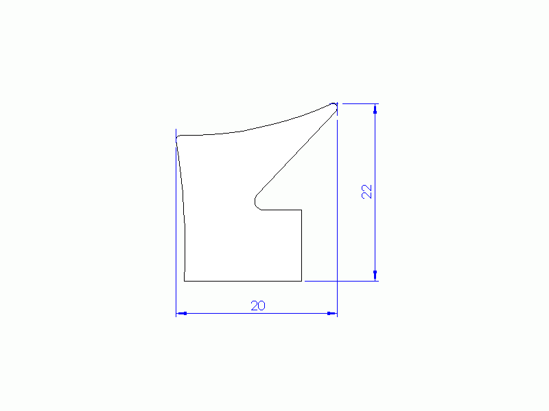 Perfil de Silicona P1794D - formato tipo Labiado - forma irregular