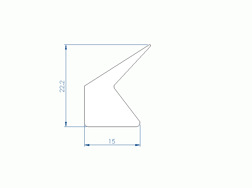 Perfil de Silicona P17E - formato tipo Labiado - forma irregular