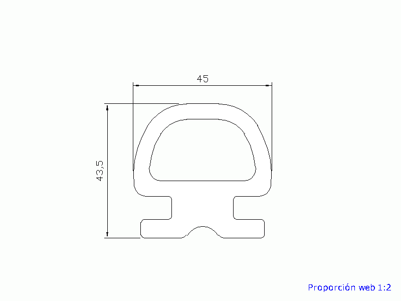 Perfil de Silicona P1810A - formato tipo Lampara - forma irregular