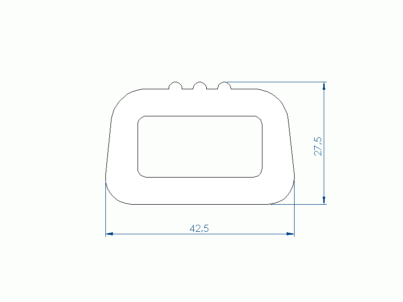 Perfil de Silicona P1831AC - formato tipo D - forma irregular