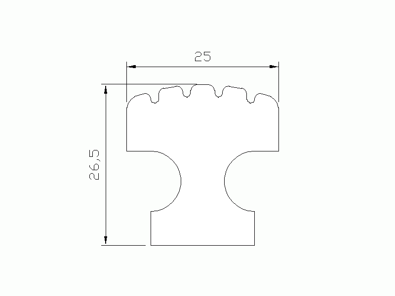 Perfil de Silicona P1831J - formato tipo Lampara - forma irregular