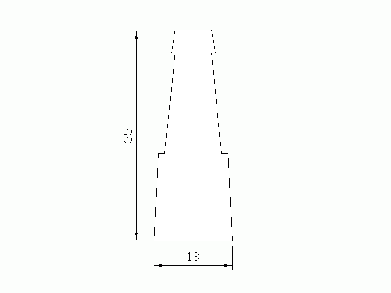 Perfil de Silicona P1884 - formato tipo Autoclave - forma irregular