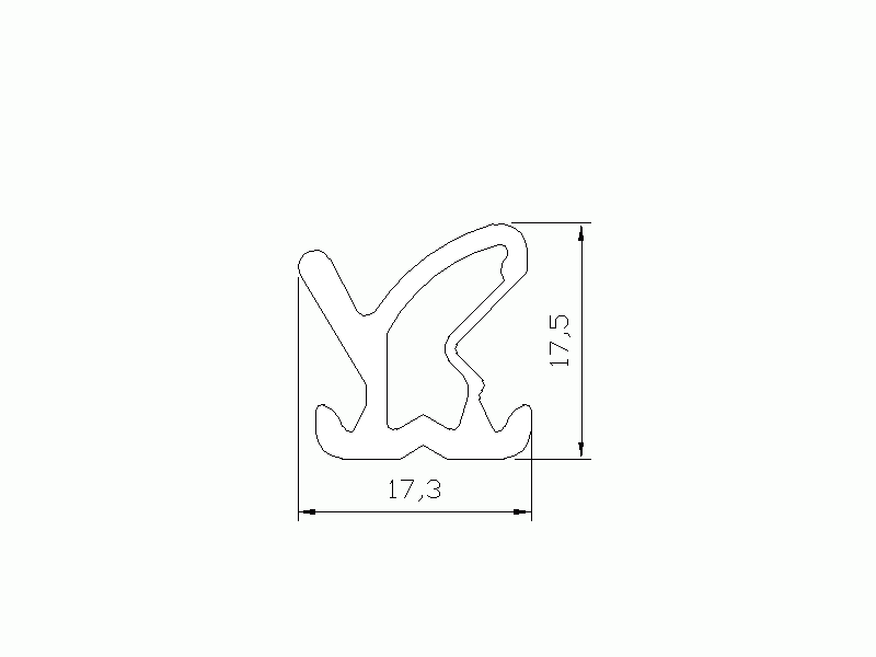 Perfil de Silicona P1904A - formato tipo Lampara - forma irregular