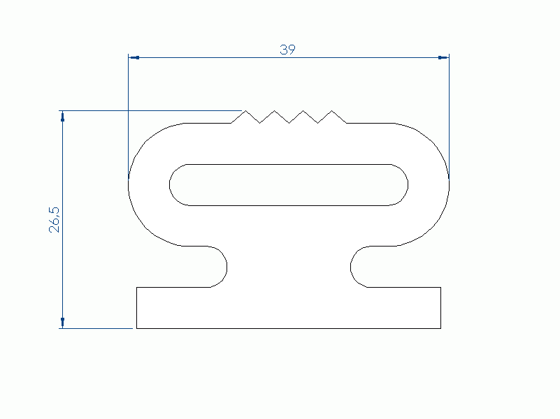 Perfil de Silicona P1904CP - formato tipo Lampara - forma irregular