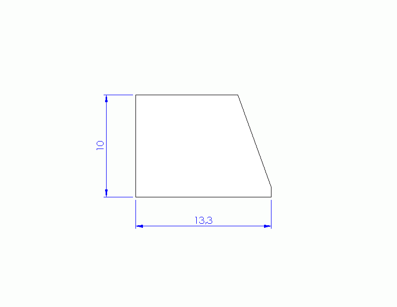 Perfil de Silicona P1904D - formato tipo Trapecio - forma irregular