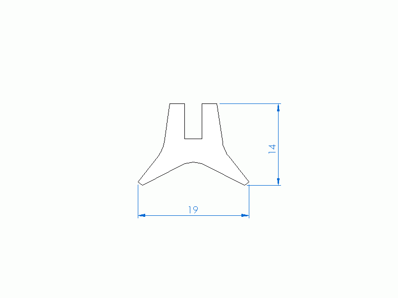 Perfil de Silicona P1904E - formato tipo U - forma irregular