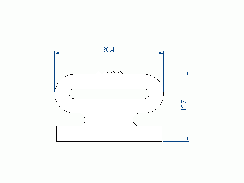 Perfil de Silicona P1904FY - formato tipo Lampara - forma irregular