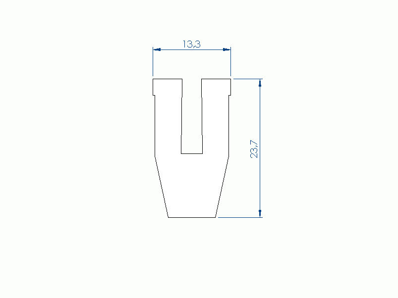 Perfil de Silicona P1904GW - formato tipo U - forma irregular