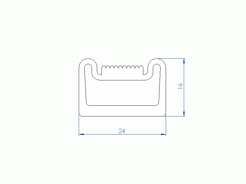 Perfil de Silicona P1904HB - formato tipo D - forma irregular