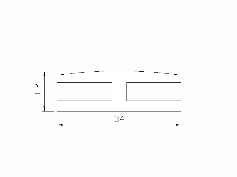 Perfil de Silicona P1906B - formato tipo Lampara - forma irregular