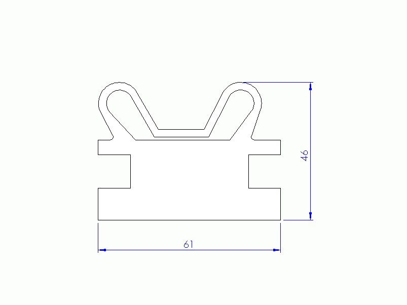 Perfil de Silicona P1913A - formato tipo Lampara - forma irregular