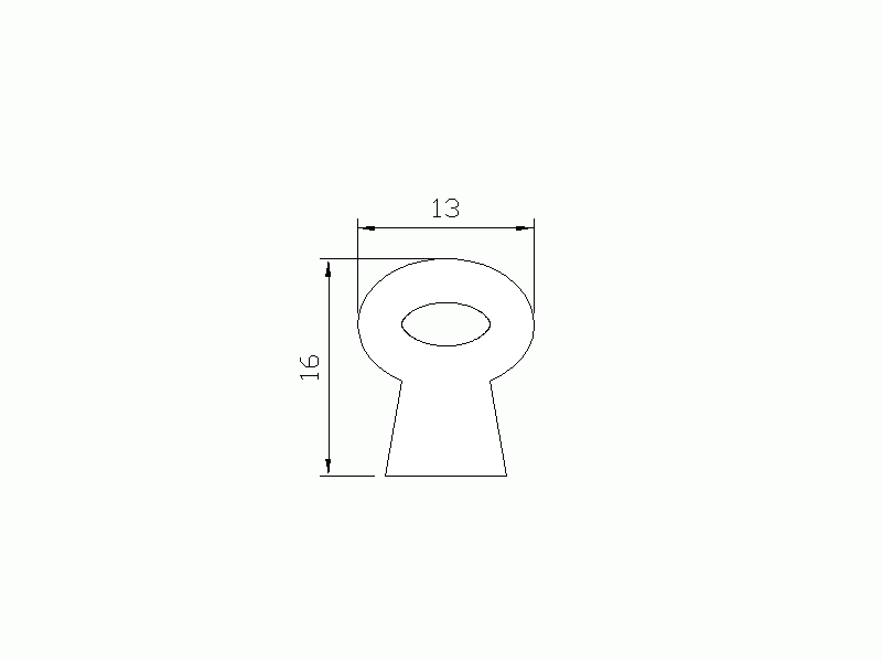 Perfil de Silicona P19A - formato tipo D - forma irregular