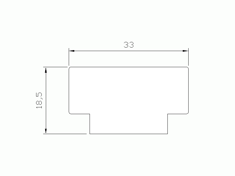 Perfil de Silicona P19AA - formato tipo T - forma irregular