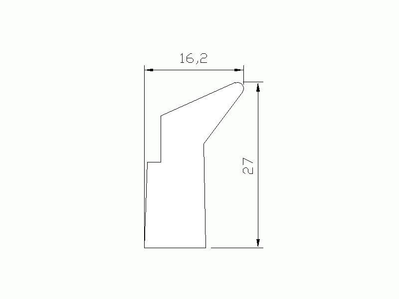 Perfil de Silicona P1A - formato tipo Labiado - forma irregular