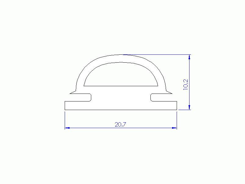 Perfil de Silicona P2033A - formato tipo Lampara - forma irregular