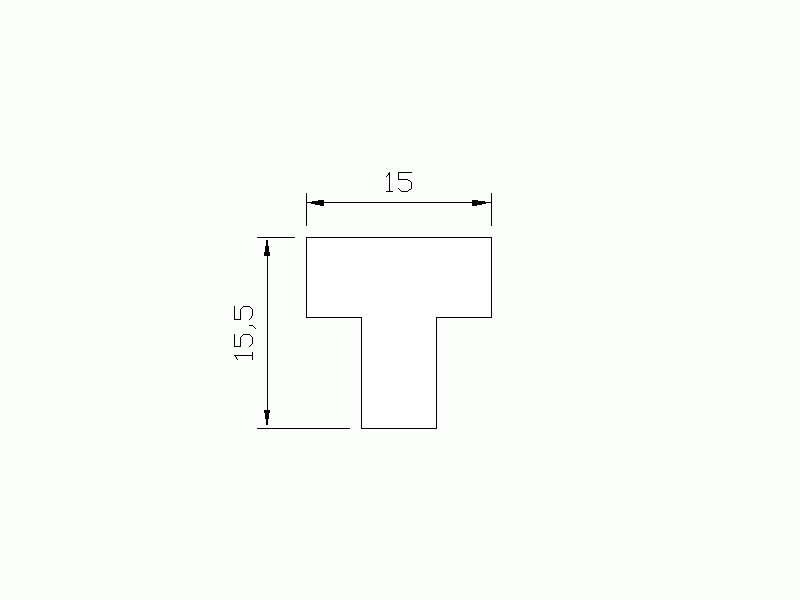 Perfil de Silicona P2055I - formato tipo T - forma irregular