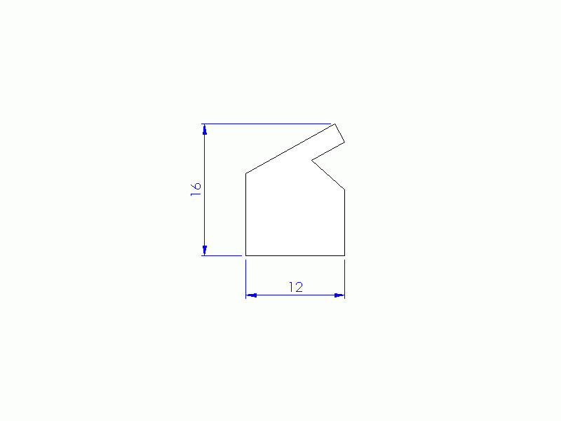 Perfil de Silicona P2055M - formato tipo Labiado - forma irregular