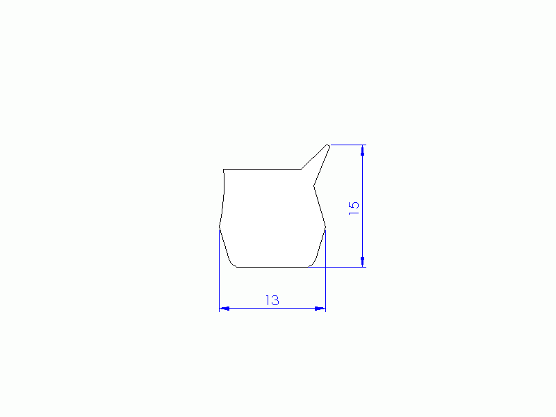 Perfil de Silicona P2055O - formato tipo Labiado - forma irregular