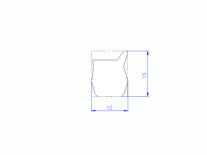 Perfil de Silicona P2055P - formato tipo Labiado - forma irregular