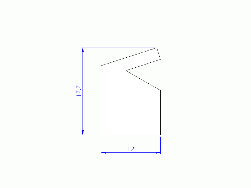 Perfil de Silicona P2055R - formato tipo Labiado - forma irregular