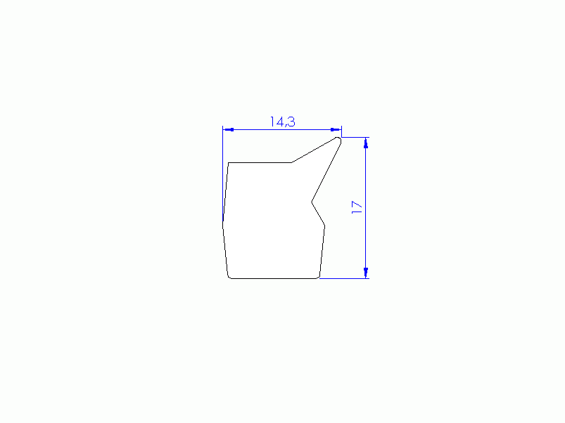 Perfil de Silicona P2055S - formato tipo Labiado - forma irregular