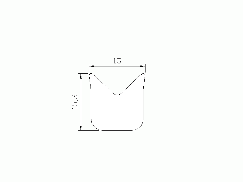 Perfil de Silicona P2060C - formato tipo Cuernos - forma irregular