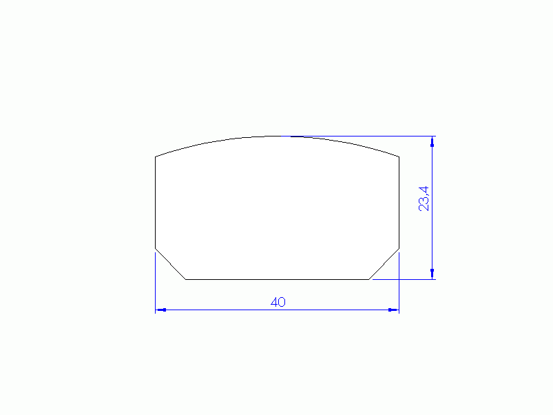 Perfil de Silicona P20630B - formato tipo D - forma irregular