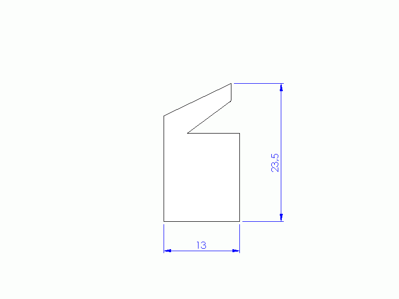 Perfil de Silicona P20690A - formato tipo Labiado - forma irregular