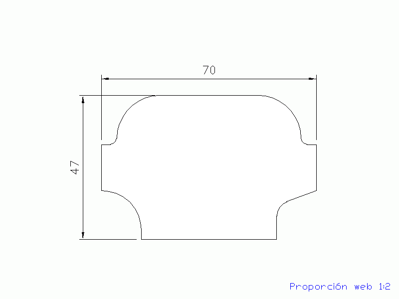 Perfil de Silicona P206V - formato tipo D - forma irregular