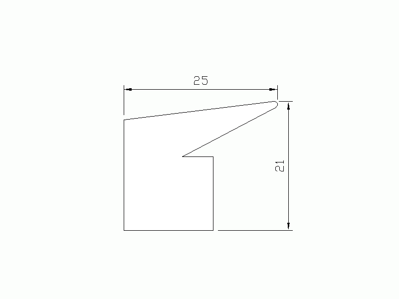 Perfil de Silicona P206X - formato tipo Labiado - forma irregular