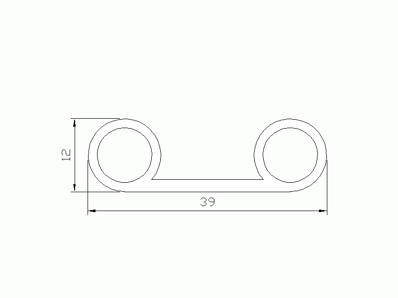 Perfil de Silicona P20711C - formato tipo Forma anteojos - forma irregular