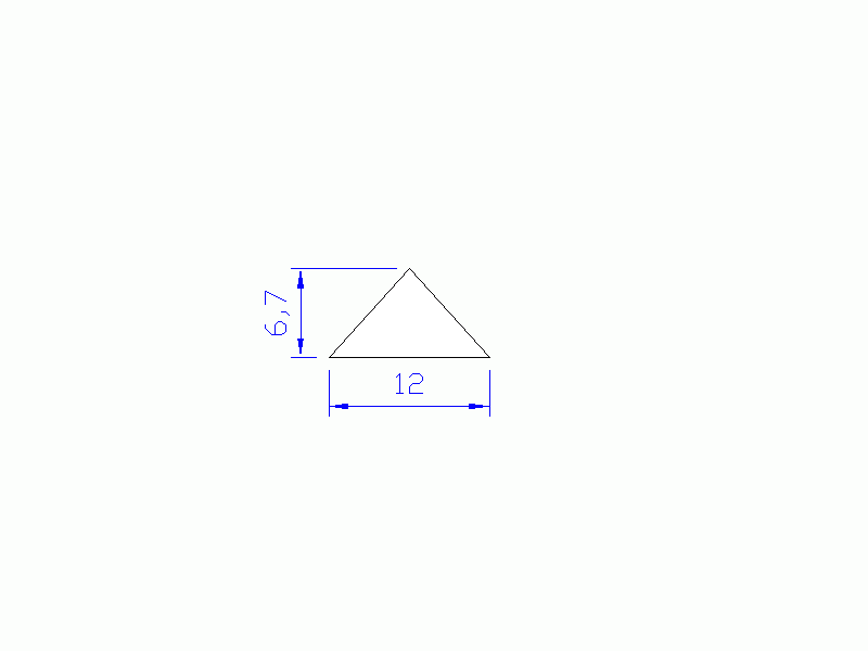 Perfil de Silicona P20711K - formato tipo Triangulo - forma regular