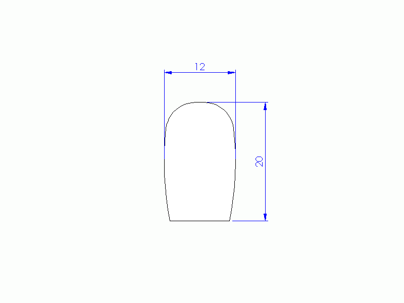 Perfil de Silicona P20711M - formato tipo D - forma irregular