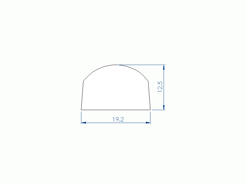 Perfil de Silicona P20730 - formato tipo Trapecio - forma irregular