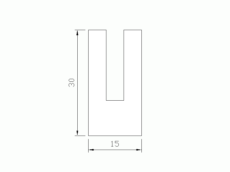 Perfil de Silicona P2074 - formato tipo U - forma irregular