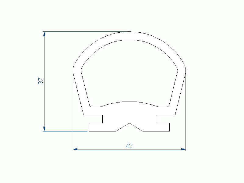 Perfil de Silicona P2090A - formato tipo Lampara - forma irregular