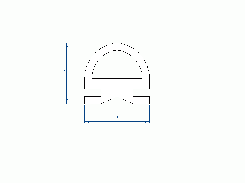 Perfil de Silicona P2090B - formato tipo Lampara - forma irregular