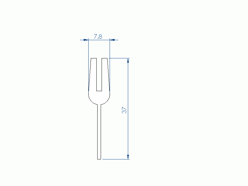 Perfil de Silicona P2090H - formato tipo U - forma irregular