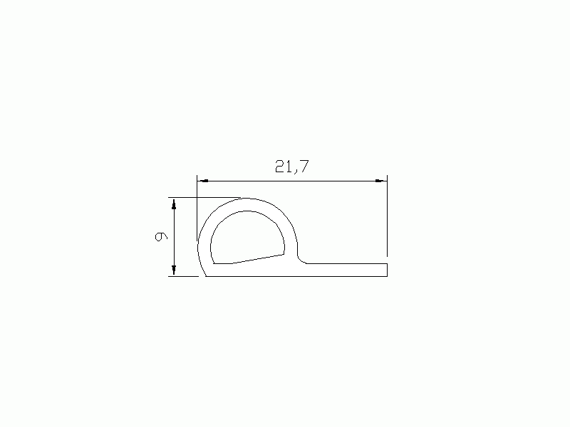 Perfil de Silicona P22 - formato tipo Nota musical - forma irregular