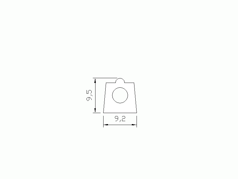 Perfil de Silicona P2222F - formato tipo D - forma irregular