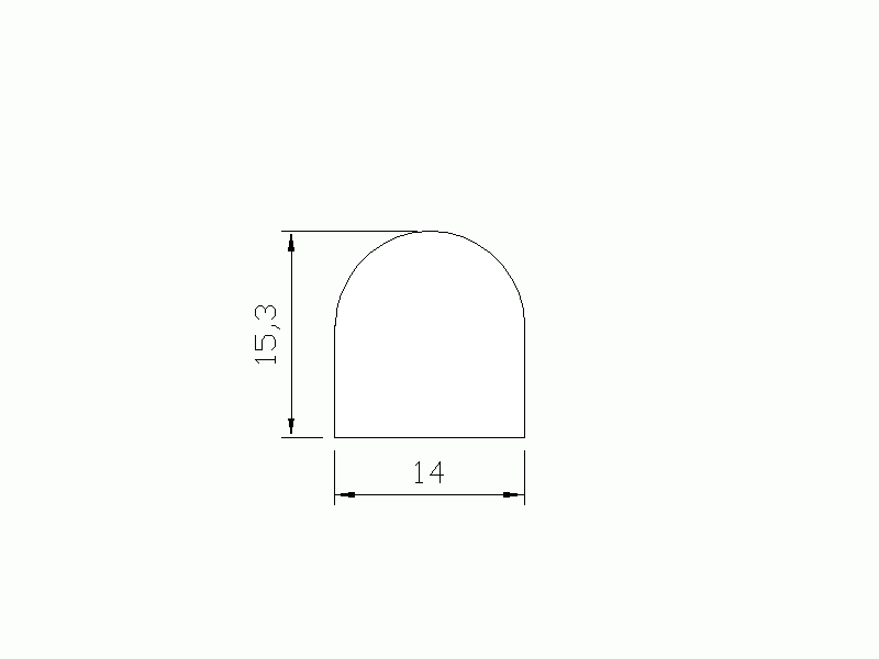 Perfil de Silicona P2222J - formato tipo D - forma irregular