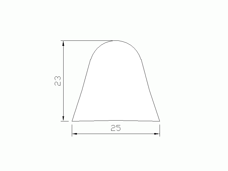 Perfil de Silicona P2222N - formato tipo D - forma irregular