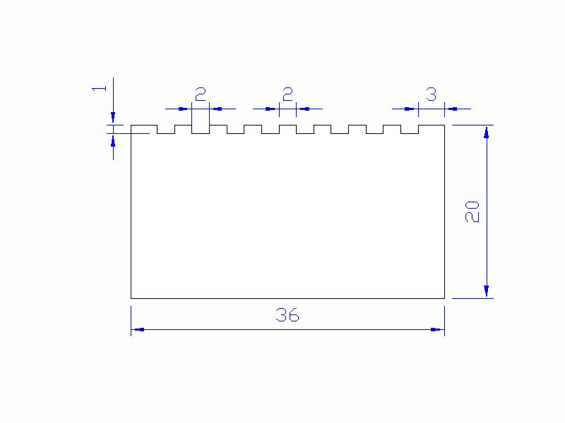Perfil de Silicona P2222X - formato tipo Rectangulo - forma regular