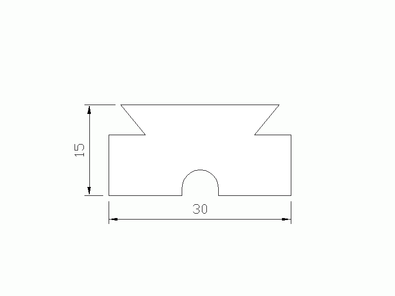 Perfil de Silicona P2222Y - formato tipo D - forma irregular