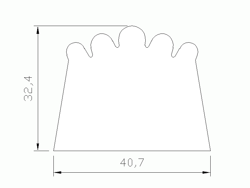 Perfil de Silicona P226C - formato tipo D - forma irregular